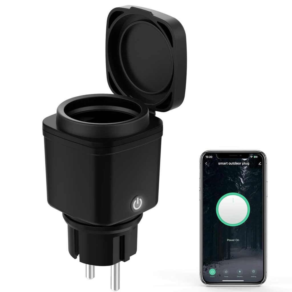 Presa intelligente Wi-Fi per esterni: spina WiFi con misurazione della corrente e timer, rendi il tuo giardino smart!