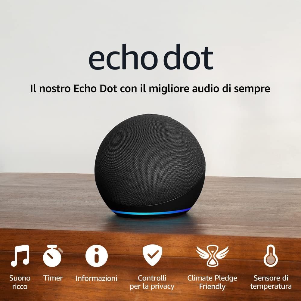 Altoparlante intelligente Echo Dot (Ultimo modello): Scopri il suono potente che trasforma la tua casa in un'esperienza unica!