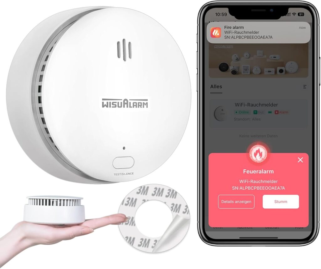 Rilevatore di Fumo WiFi: Rilevatore Fumo Wi-Fi Intelligente con App Wisualarm - Sicurezza e Innovazione a Portata di Mano!