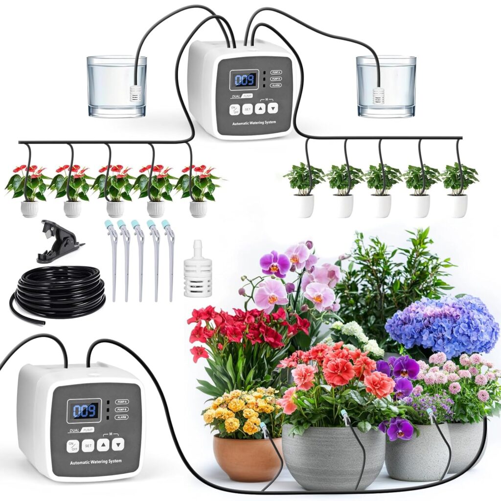 Kit Irrigazione Automatica per Interni, GuKKK Kit di Indipendenza Intelligente: Trasforma il tuo giardino in un'oasi verde senza sforzo!