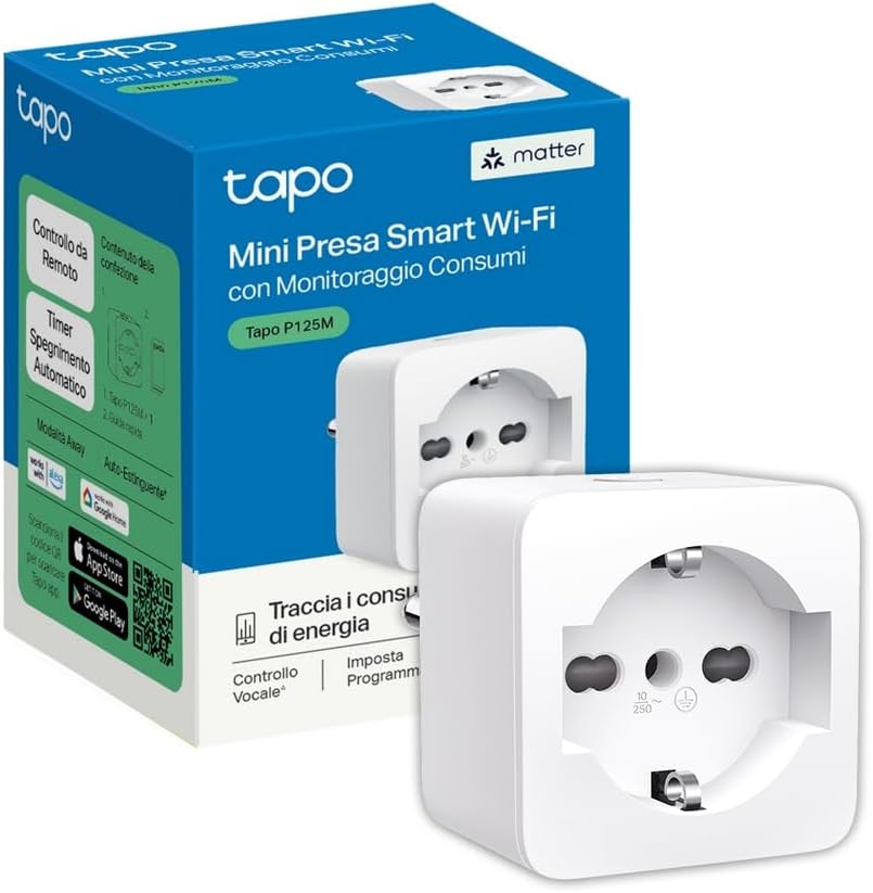 Presa Smart Tapo P125M Matter: Semplifica la tua vita con il controllo vocale intelligente!