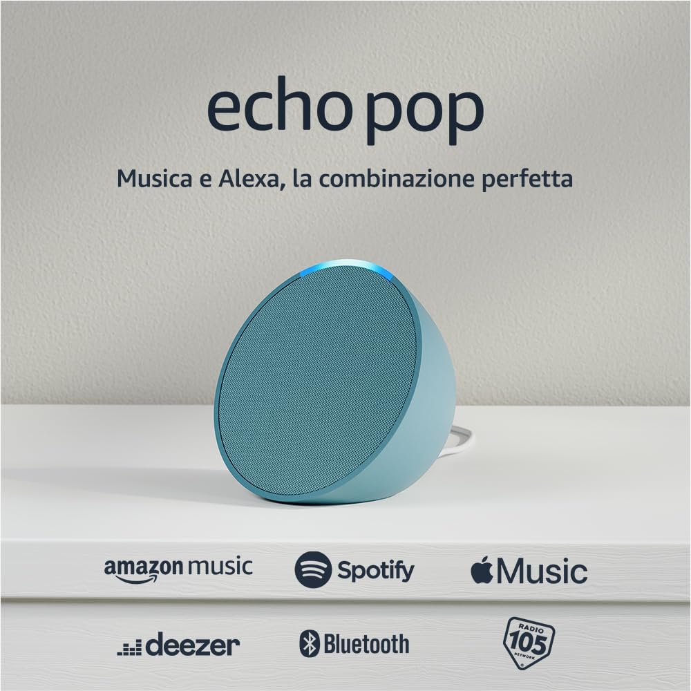 Altoparlante Echo Pop: Potente suono compatto e Alexa sempre con te!