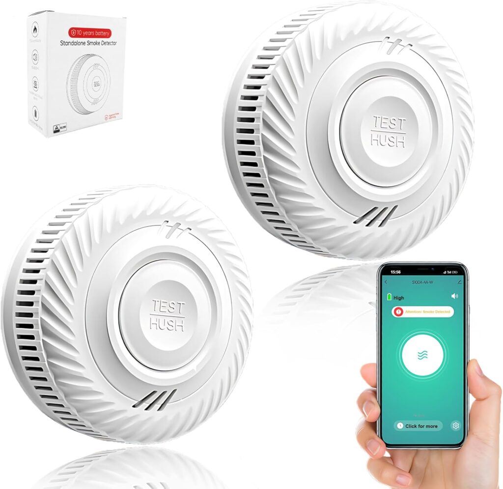 Rilevatore di fumi Smart: allarme antincendio con monitoraggio remoto e batteria di 10 anni – La tua sicurezza al massimo!