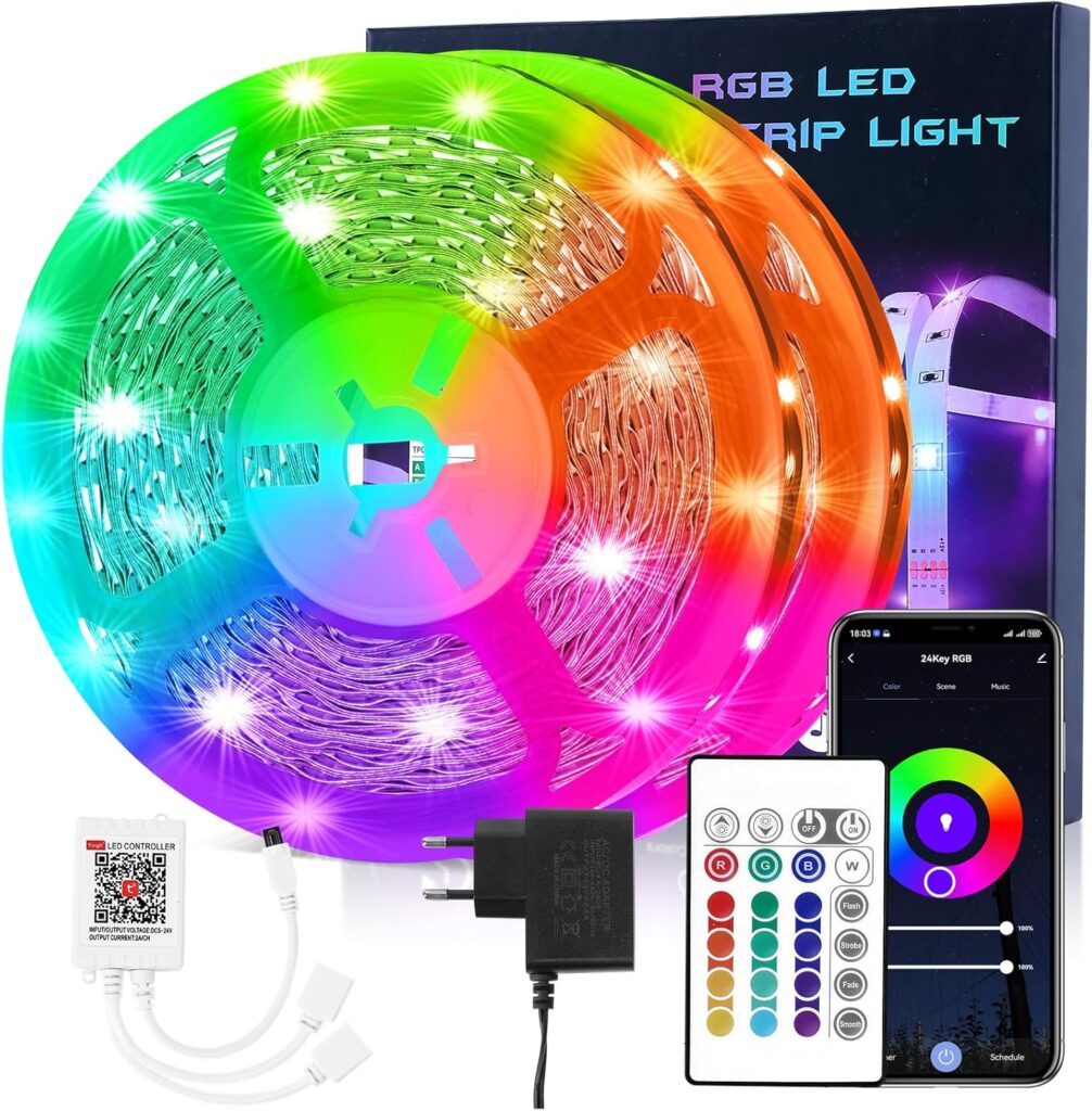 Striscia LED HOVVIDA 20M WiFi: Illumina la tua vita con colori e musica!